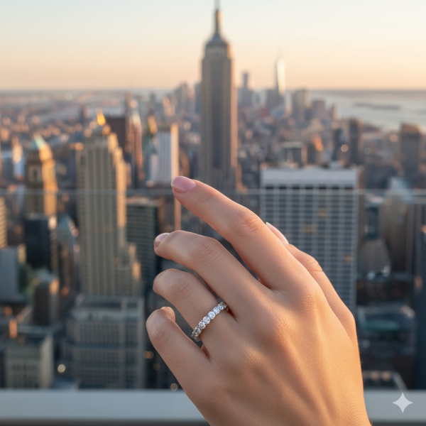 Oval Eternity Ring 14K white Gold Lab-Grown Diamond