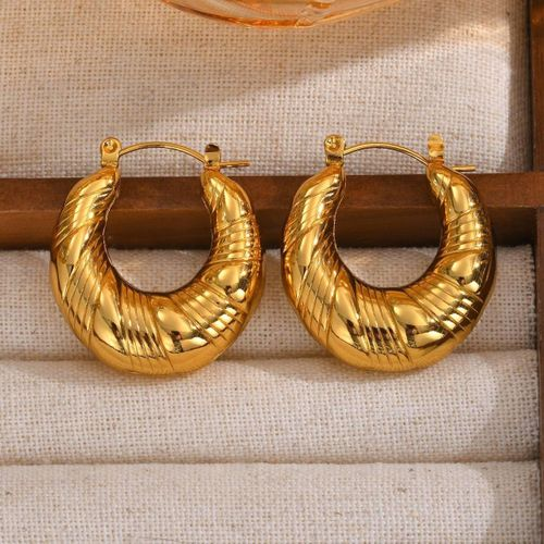 Gold Plated Or Silver Chunky Twisted Hoop Earrings